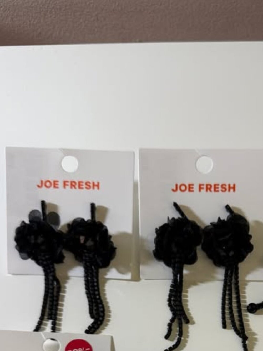 Joe Fresh Black Flower Earrings